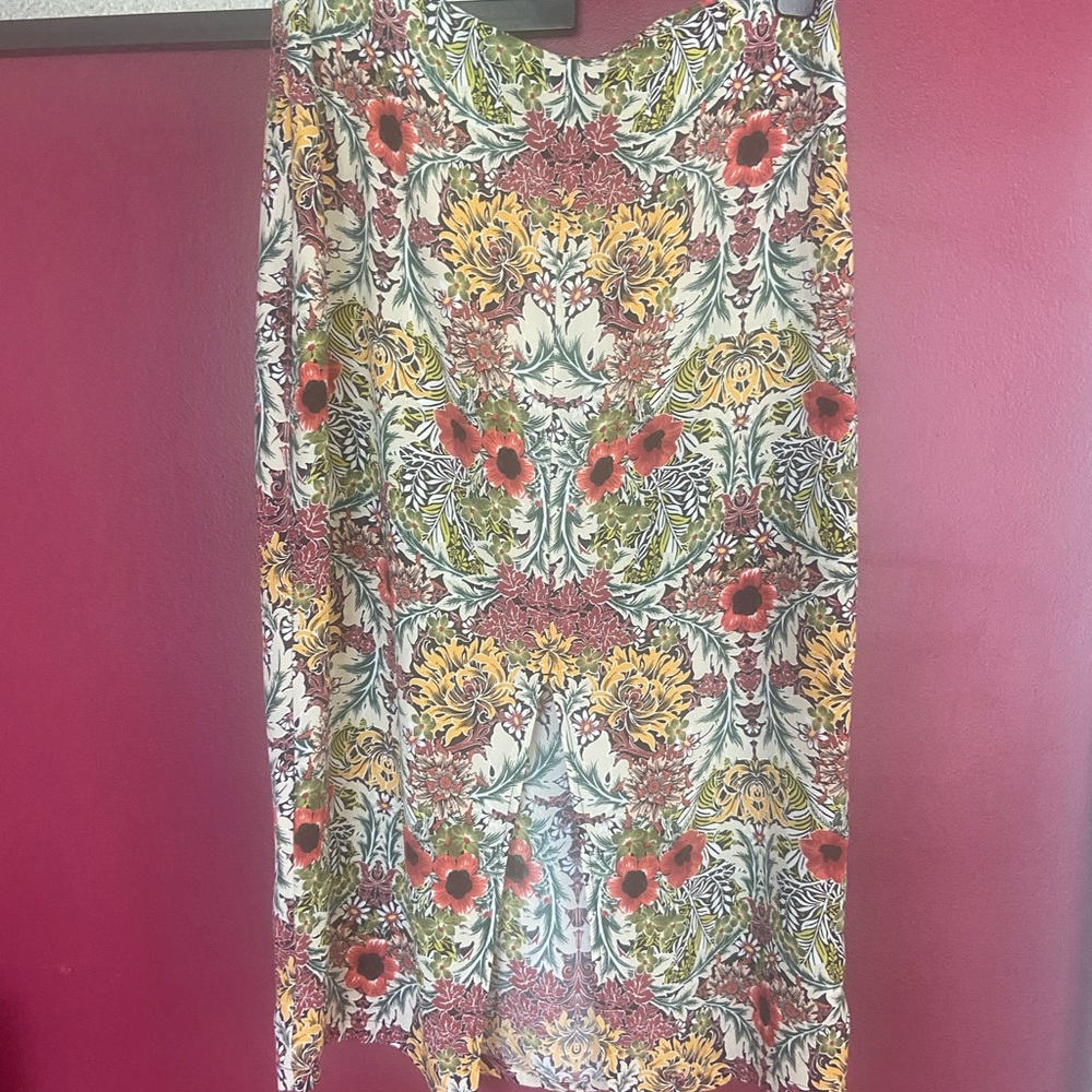 Topshop Multicolor Floral Midi Skirt